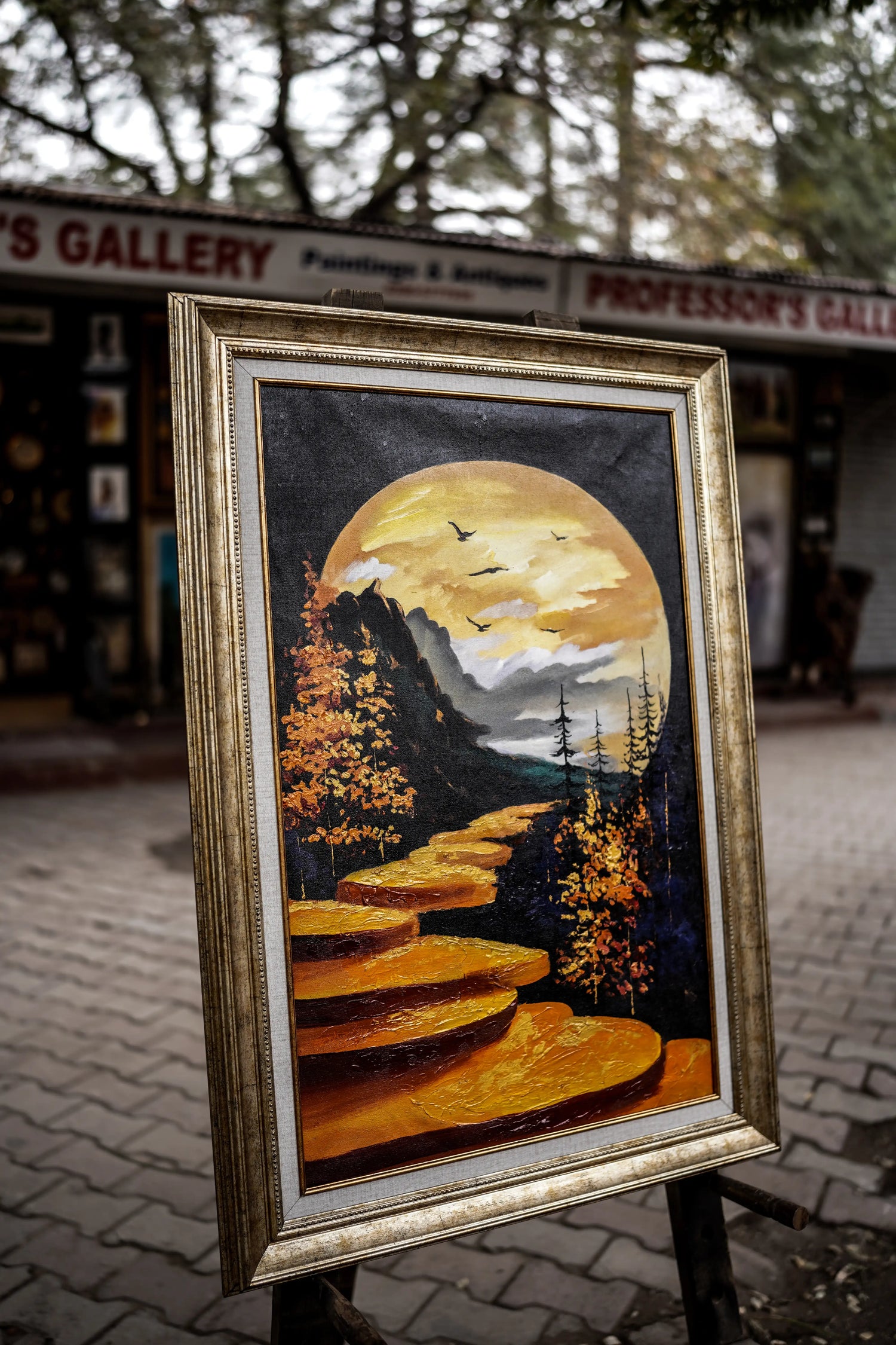 Golden Pathway Under the Moonlight