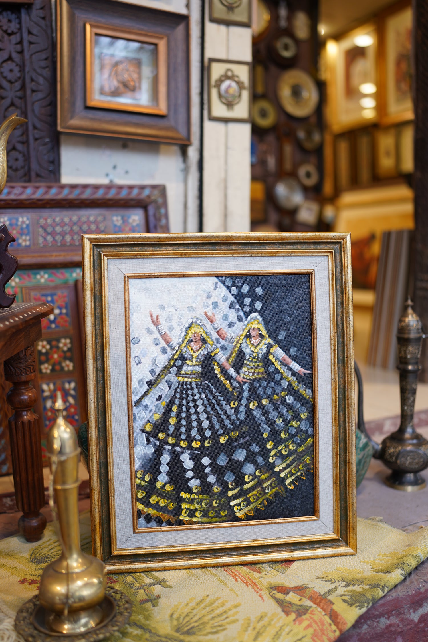 Golden Rhythm Folk Dancers. Hand-Painted Heritage Wall Art