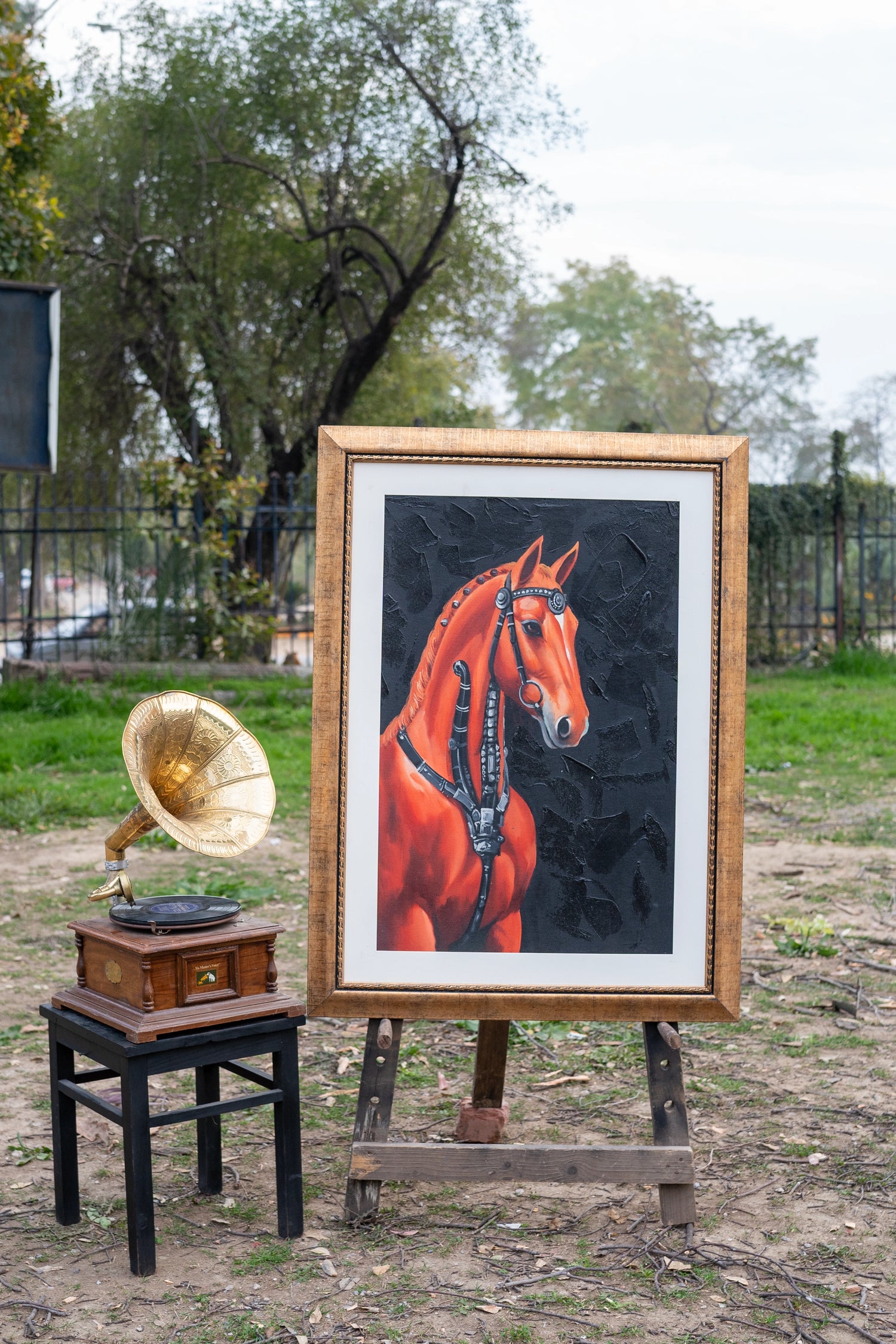 Noble Chestnut Stallion Premium Oil Painting