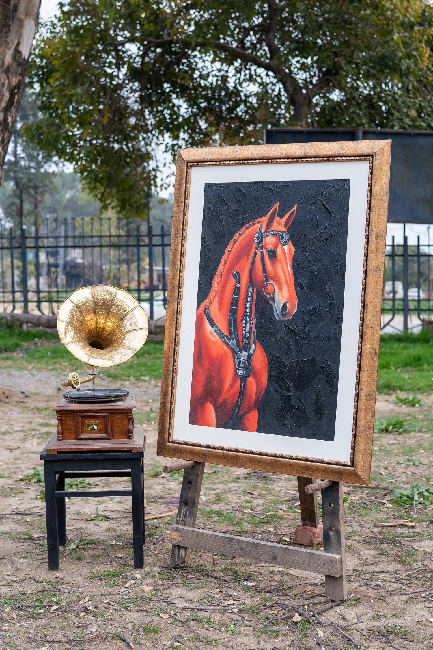Noble Chestnut Stallion Premium Oil Painting